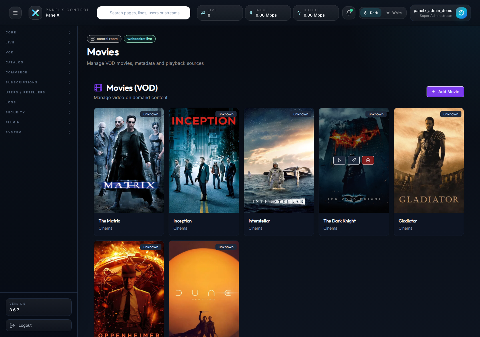 Movie catalog screenshot