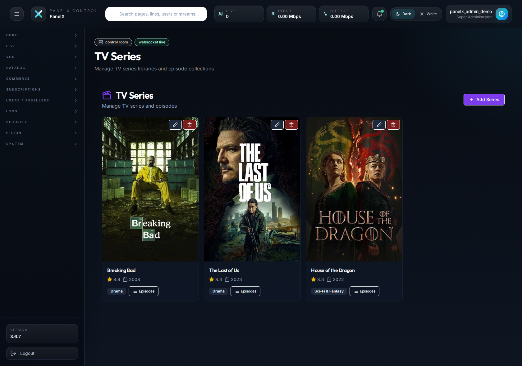 Series studio screenshot