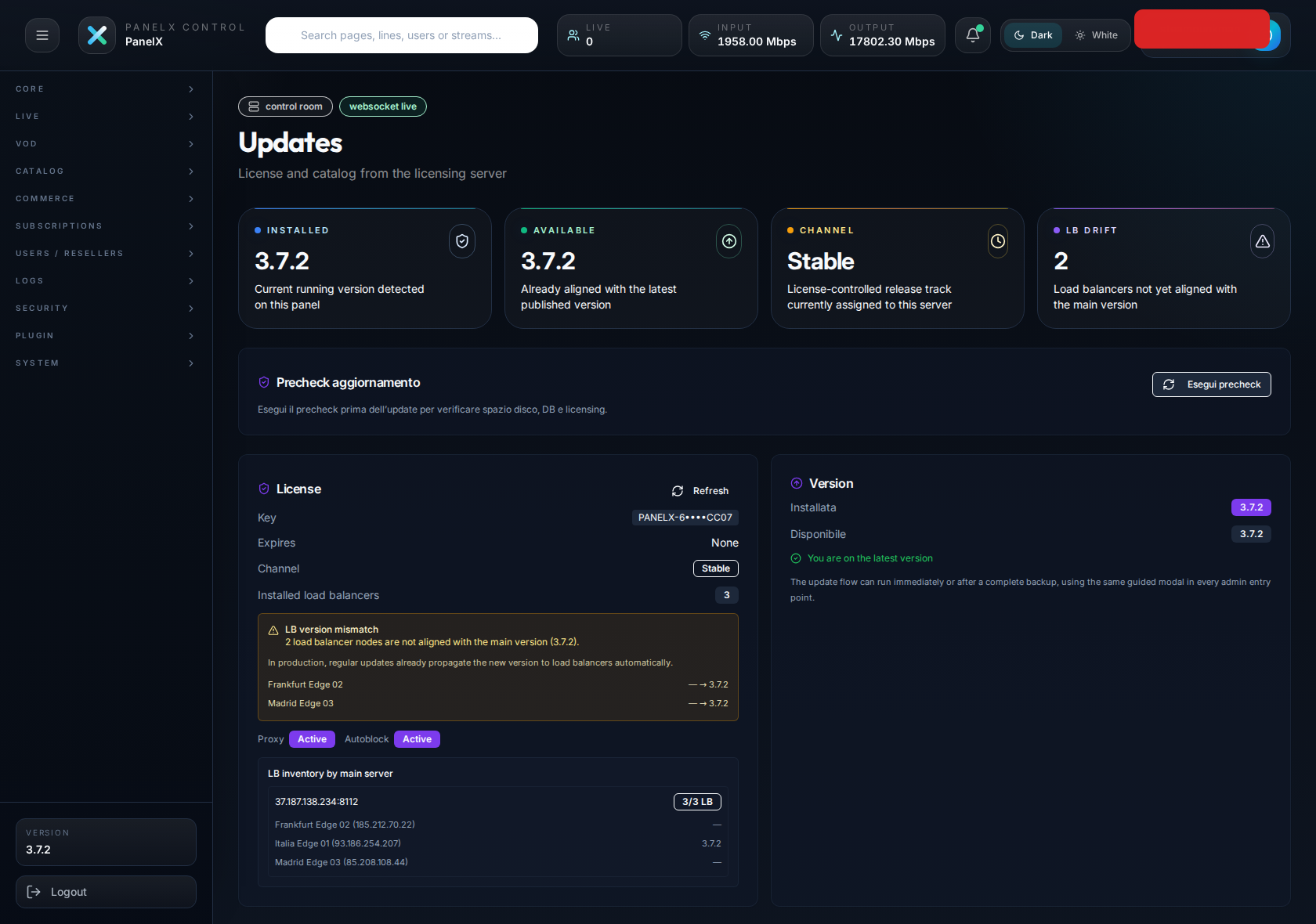 panelX update control screenshot